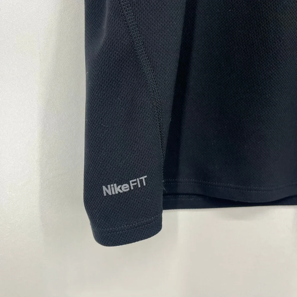 Nike Fit Dry Mens XL Black Short Sleeve Running Shirt Reflective Vtg Y2K